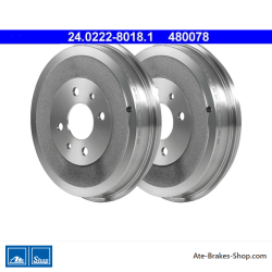ATE Original 2 Pieces Brake Drum (24022280181) for Alfa Romeo, Citroën, Fiat, Lancia, Peugeot