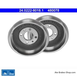 ATE Original zweiteiliger Bremstrommel (24022280181) für Alfa Romeo, Citroën, Fiat, Lancia, Peugeot