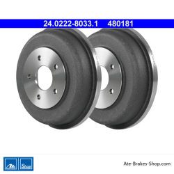 ATE Tambor de freno original de 2 piezas (24022280331) para Ford