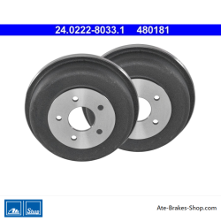 ATE Tambor de freno original de 2 piezas (24022280331) para Ford