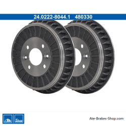ATE Tambor de freno original de 2 piezas (24022280441) para Renault, Smart