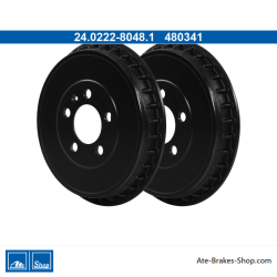 ATE Original 2 Pieces Brake Drum (24022280481) for Audi, Seat, Skoda, Volkswagen (VW)