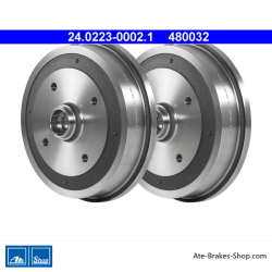 ATE Original 2 Pieces Brake Drum (24022300021) for Volkswagen (VW)