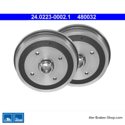 ATE Original 2 Pieces Brake Drum (24022300021) for Volkswagen (VW)