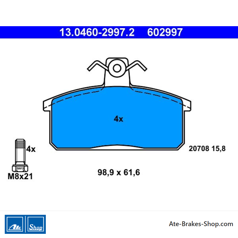 ATE originele remblokken (13046029972) voor Seat, Suzuki