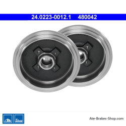 ATE Original 2 Pieces Brake Drum (24022300121) for Volkswagen (VW)