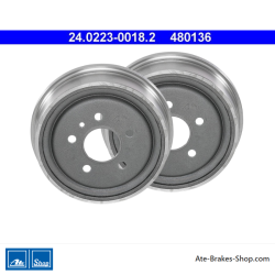 ATE Tambor de freno original de 2 piezas (24022300182) para Opel