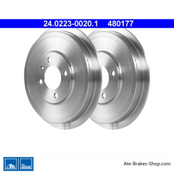 ATE Original 2 Pieces Brake Drum (24022300201) for Seat, Volkswagen (VW)