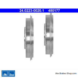 ATE Original-2-teilige Bremstrommel (24022300201) für Seat, Volkswagen (VW)