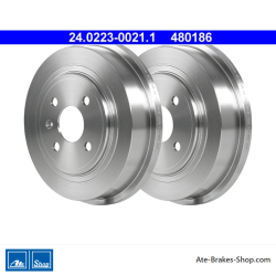 ATE Tambour de frein original en 2 pièces (24022300211) pour Opel
