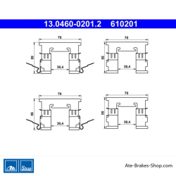 ATE Original brake pad accessories kit (13046002012) for Nissan