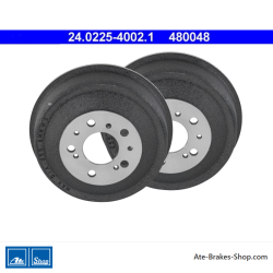 ATE Tambor de freno original de 2 piezas (24022540021) para Citroën, Fiat, Peugeot