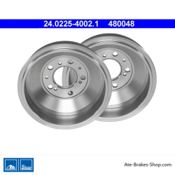 ATE Original 2 Pieces Brake Drum (24022540021) for Citroën, Fiat, Peugeot