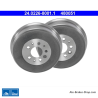 ATE Tambor de freno original de 2 piezas (24022680011) para Volkswagen (VW)