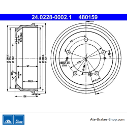 ATE Original Brake Drum (24022800021) for Opel, Renault