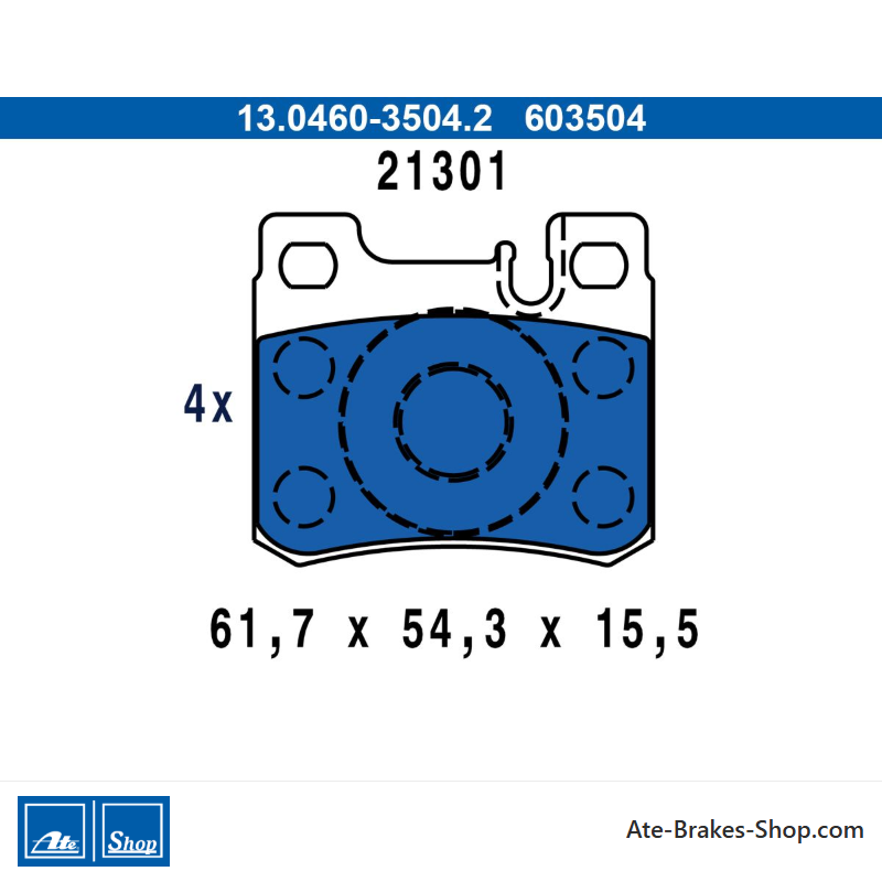 ATE original brake pads (13046035042) for Mercedes-Benz