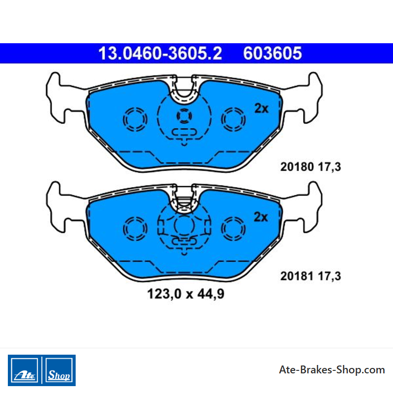 ATE pastillas de freno originales (13046036052) para BMW, MG, Rover, Saab