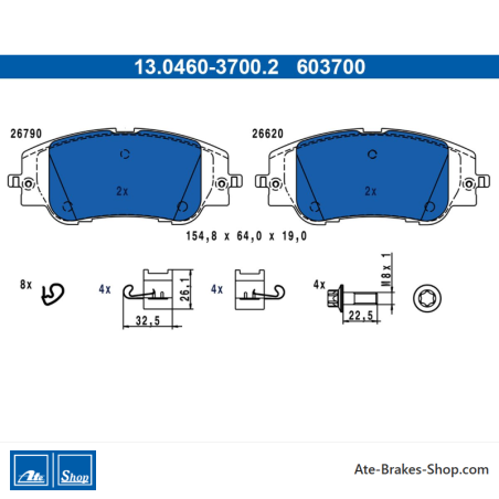 ATE plaquettes de frein d’origine (13046037002) pour Citroën, Opel, Peugeot