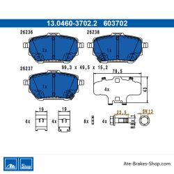 ATE originalen Bremsbelägen (13046037022) für Toyota