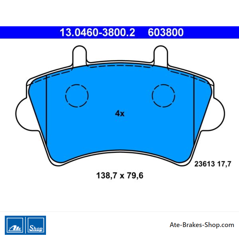 ATE pastillas de freno originales (13046038002) para Nissan, Opel y Renault