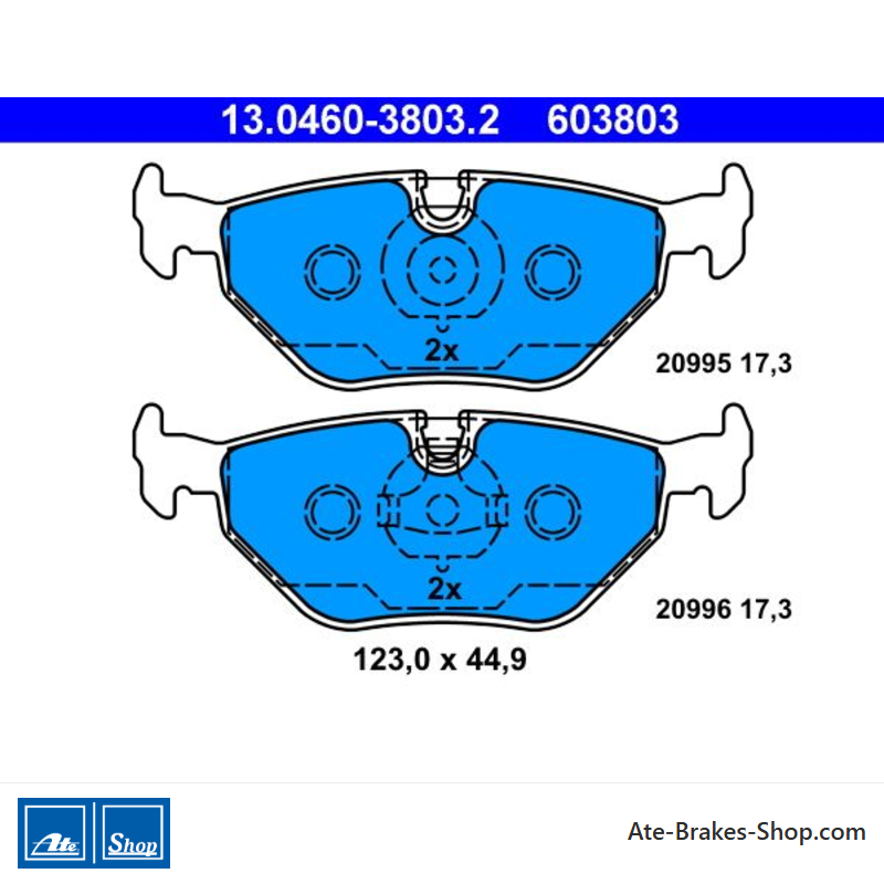 ATE originale Bremsbeläge (13046038032) für BMW