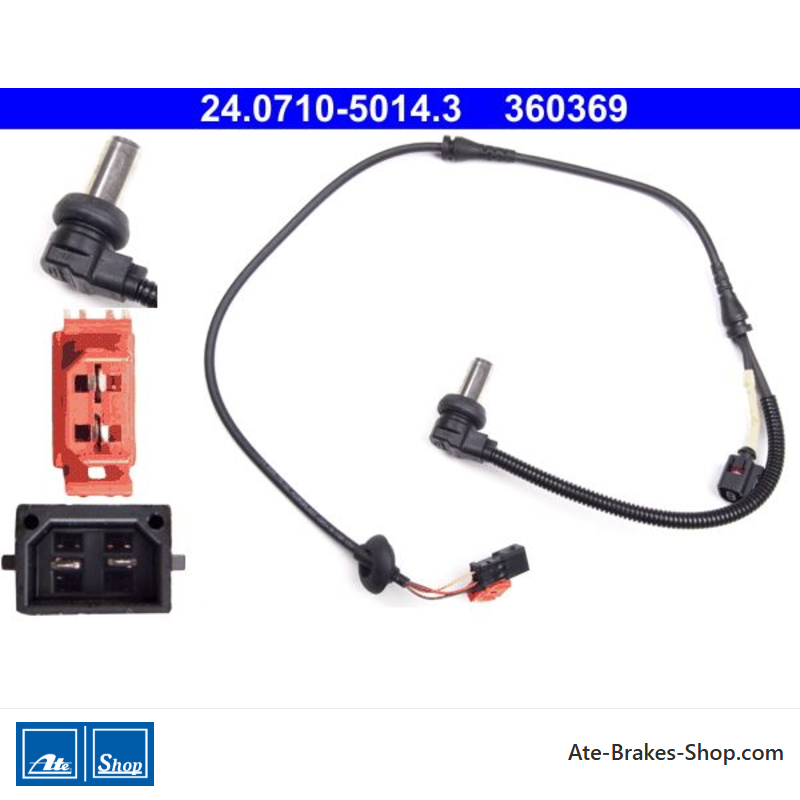 ATE Original wheel speed sensor (24071050143) for Audi, Skoda, Volkswagen (VW)