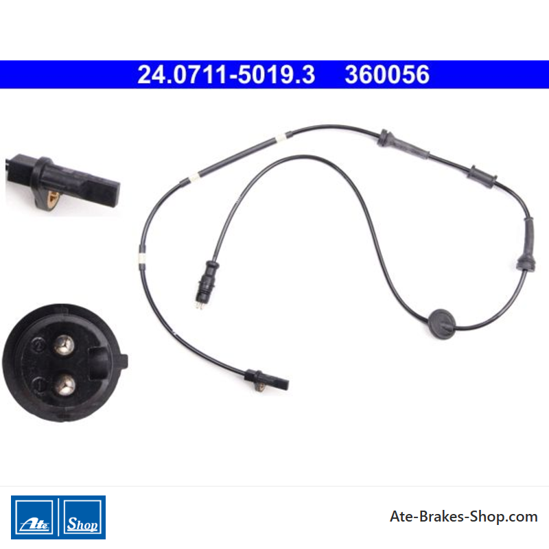 ATE Original wheel speed sensor (24071150193) for Fiat