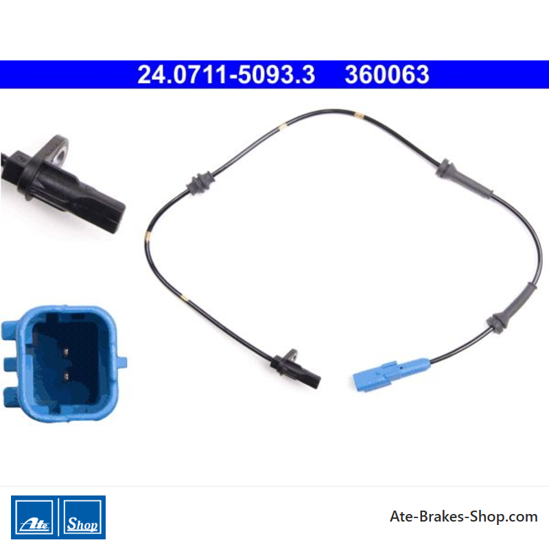 ATE Original wheel speed sensor (24071150933) for Citroën, Peugeot