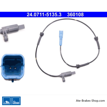 ATE Original wheel speed sensor (24071151353) for Peugeot