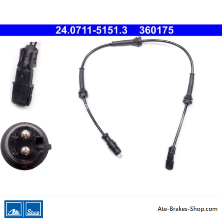 ATE Original wheel speed sensor (24071151513) for Renault
