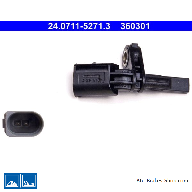 ATE Original wheel speed sensor (24071152713) for Audi, Porsche, Seat, Skoda, Volkswagen (VW)