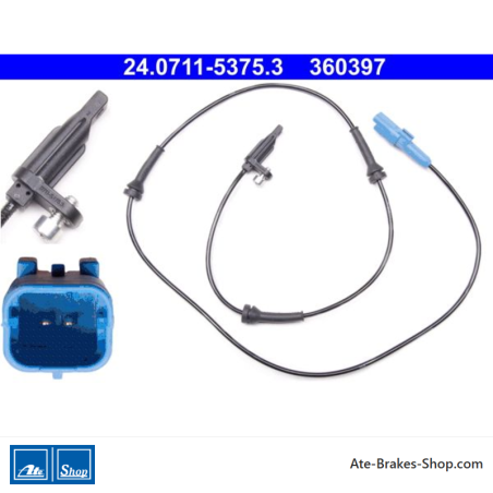 ATE Original wheel speed sensor (24071153753) for Peugeot