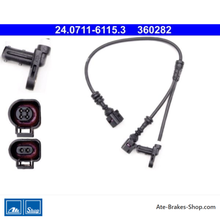 ATE Original wheel speed sensor (24071161153) for Ford, Seat, Volkswagen (VW)