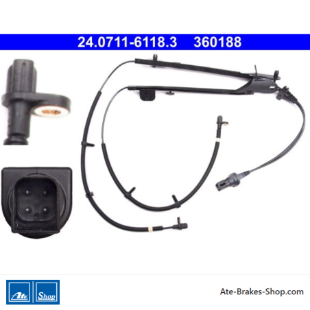 ATE Original wheel speed sensor (24071161183) for Ford, Mazda