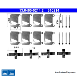 ATE Original brake pad accessories kit (13046002142) for Mercedes-Benz