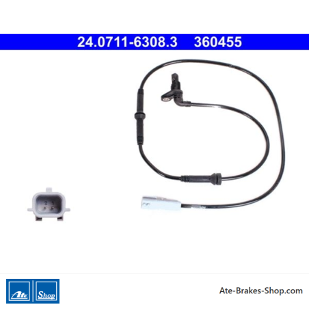 ATE Original wheel speed sensor (24071163083) for Dacia, Renault