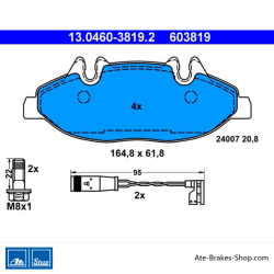 ATE original brake pads (13046038192) for Mercedes-Benz