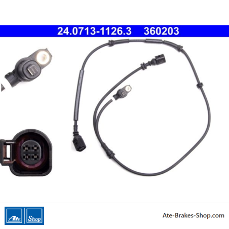 ATE Original wheel speed sensor (24071311263) for Ford, Seat, Volkswagen (VW)
