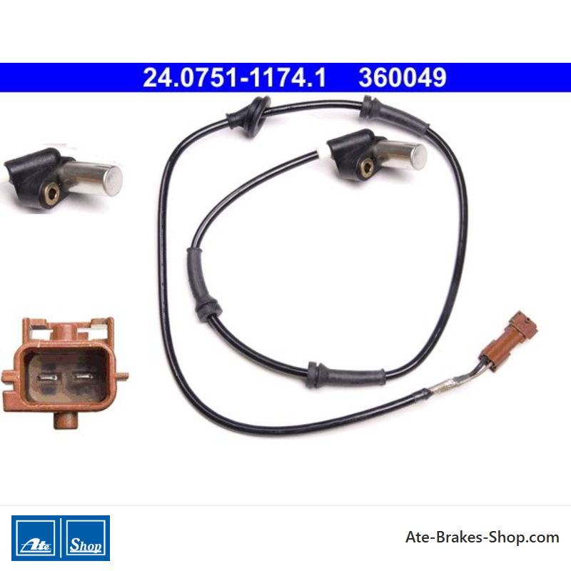 ATE Original wheel speed sensor (24075111741) for Saab
