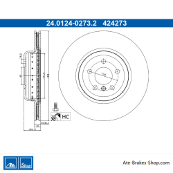 2 pieces of ATE original Brake Disk (24012402732) for BMW, Toyota
