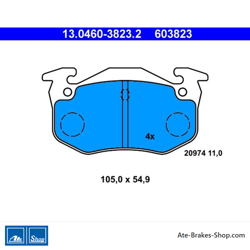 ATE originalen Bremsbeläge (13046038232) für Citroën, Peugeot