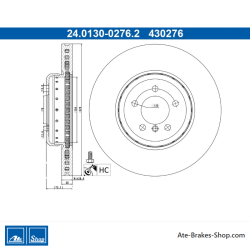 2 pieces of ATE original Brake Disk (24013002762) for BMW