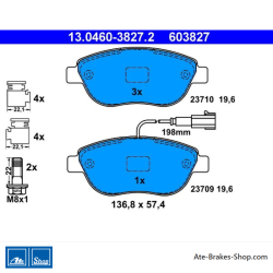 ATE original brake pads (13046038272) for Abarth, Fiat, Lancia, Opel