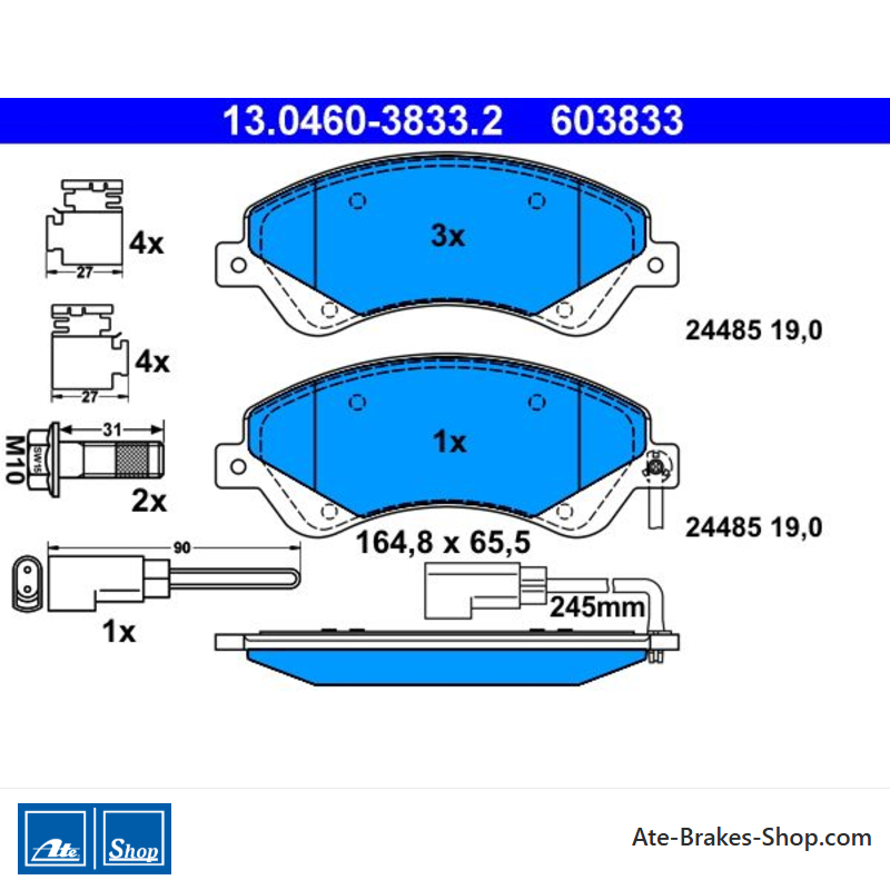 ATE originele remblokken (13046038332) voor Ford