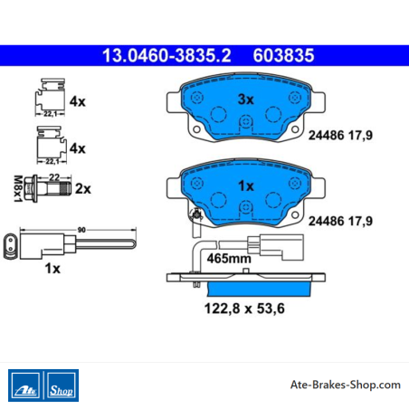ATE originalen Bremsbelägen (13046038352) für Ford
