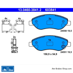 ATE plaquettes de frein d’origine (13046038412) pour Opel