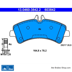 ATE plaquettes de frein d’origine (13046038422) pour Mercedes-Benz, Volkswagen (VW)