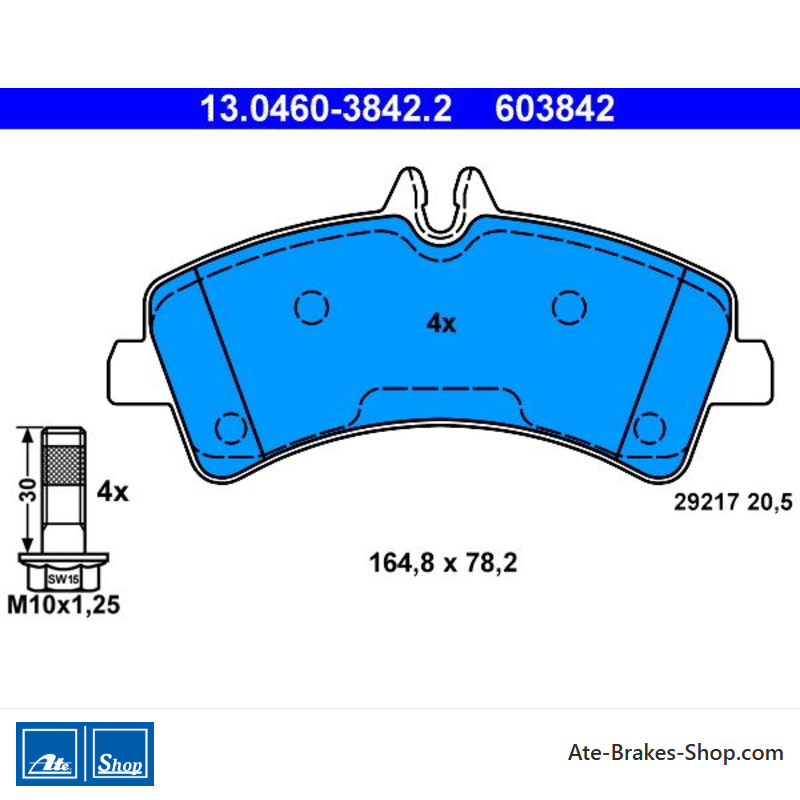 ATE pastillas de freno originales (13046038422) para Mercedes-Benz, Volkswagen (VW)