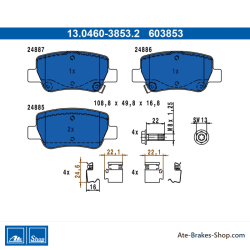ATE originalen Bremsbeläge (13046038532) für Toyota