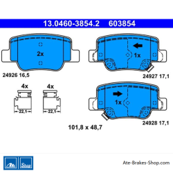 ATE originale Bremsbeläge (13046038542) für Toyota